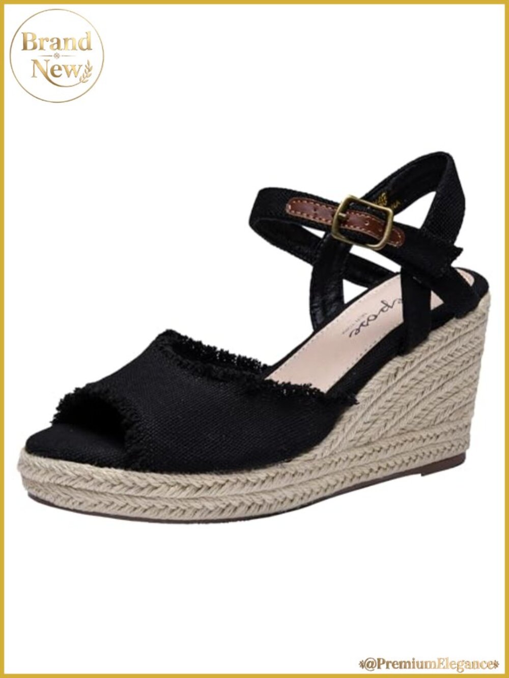 Women's Peep Toe Espadrille Wedge Sandals